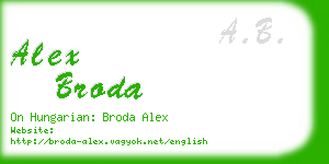 alex broda business card